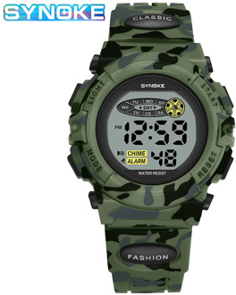 Children's Watch SYNOKE Band Waterproof Alarm Clock Kid Military Style LED Wristwatch Electronic Colorful luminous Reloj Hombre