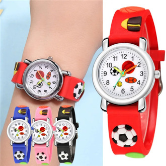 Children's Watches 3D Relief Trend Fashion Sports Children's Football Pattern Quartz Watch For Christmas Children's Day Gifts
