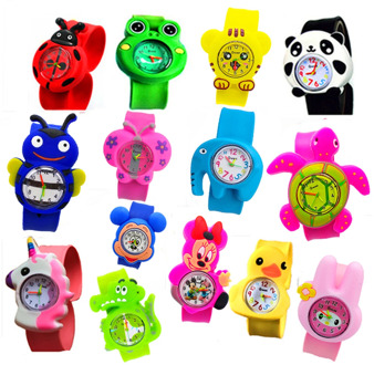 Children's Watches Cartoon Toys Baby Birthday Gift 14 animals Patted Wrist Time Clock Kids Watches Silicone Child Quartz Watch