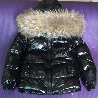 Children's Winter Down Coat Raccoon Fur Toddler Clothes Kids Warm Jacket Outwear For Baby Boys Girls 80-150 CM Child Parka
