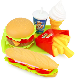Children Simulation Food Hamburger Hotdog Kitchen Toy Set Pretend Play Miniature Snack Burger Educational Toys For Girl Kid