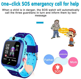 Children Smart Waterproof Watch SOS Positioning Tracking Remote Monitoring Language Intercom Kids Smart Watch