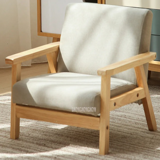 Children Sofa Girl Boy Sofa Chair Solid Wood Soft Fabric Seat Kindergarten Baby Learning Watching TV Leisure Single Sofa Chair