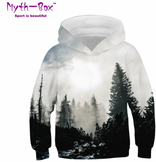 Children Sport Hoodies Forest 3D Print Kids Loose Sweatshirts Junior Child Tops Youngster Pullover 4-13y Boy/Girl Hooded Sweater
