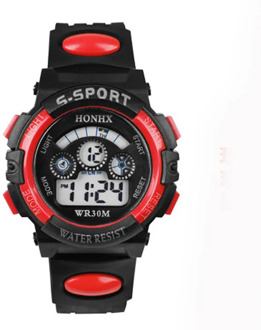 Children Watches For Boys Fashion Outdoor Waterproof Digital LED Quartz Alarm Date Sports style Wrist Watch Red часы детские W3
