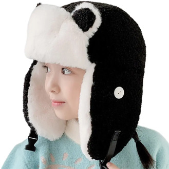 Children Winter Ear Protection Cartoon Lei Feng Hat Mask With Breathing Valve Breathable Cute Plush Warm Hat Windproof Hat