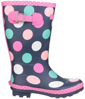 Childrens Girls Dotty Spotted Wellington Boots (Veelkleurig) - maat