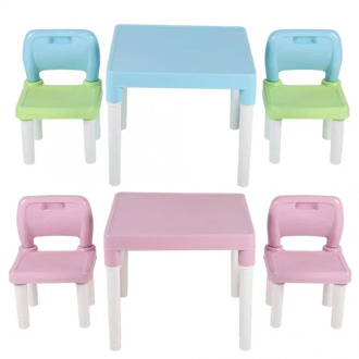 Childrens Kids Plastic Table Chair Set Learning Studying Desk for Home Learning Desk Writing Homework Chair Combination