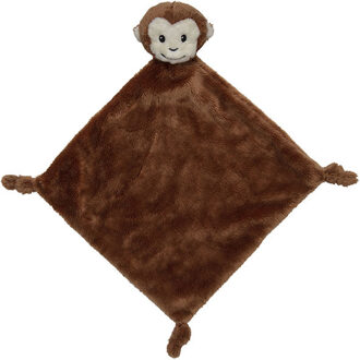 Chimpansee Aap tuttel/knuffeldoekje - Dieren knuffels - baby geboorte kraamcadeau - Knuffeldoek Multikleur