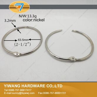 China fabriek direct goedkope 10 stks boekbinder O ring kalender cirkel sleutelhanger hond chain ring sleutelhanger opknoping ring Geel