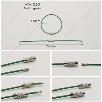 China fabriek direct goedkope Roestvrij staaldraad kantoor collectie ring 10 stks/pakket opknoping ring kabel green150mm