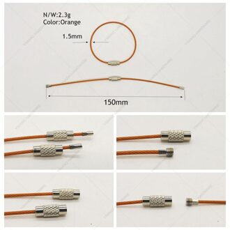 China fabriek direct goedkope Roestvrij staaldraad kantoor collectie ring 10 stks/pakket opknoping ring kabel orange150mm