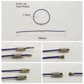 China fabriek direct goedkope Roestvrij staaldraad kantoor collectie ring 10 stks/pakket opknoping ring kabel purple150mm