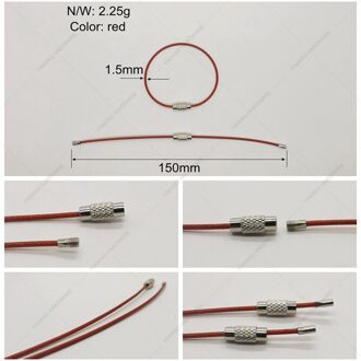 China fabriek direct goedkope Roestvrij staaldraad kantoor collectie ring 10 stks/pakket opknoping ring kabel red150mm
