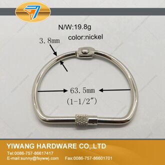 China goedkope D ring vernikkelen schroef lock binding ring vernikkelen office binder ring diverse maten 64mm