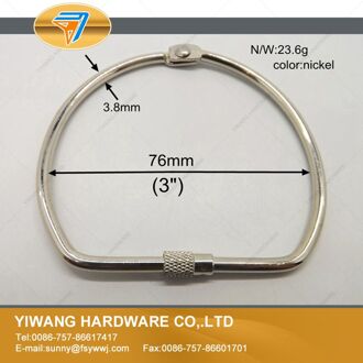 China goedkope D ring vernikkelen schroef lock binding ring vernikkelen office binder ring diverse maten 76mm