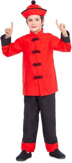 Chinees Kostuum Kind Chinese Draak Rood - Zalm, Multikleur - Print
