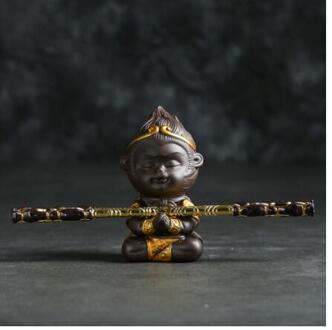Chinese boccaro aap thee huisdier ornament Kung Fu puer thee set Monkey King Thee Accessoires spelen water 5