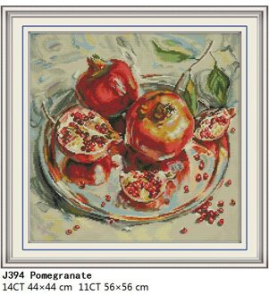 Chinese Borduurpakketten Granaatappel Patronen Gedrukt Op Canvas 14ct 11ct Dmc Borduurwerk Kit Geteld Diy Handwerken Home Decor 11CT Printed canvas