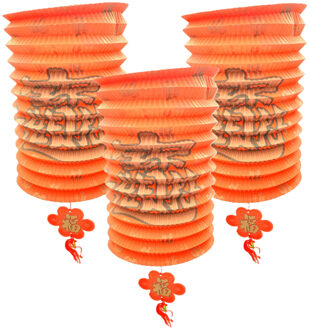 Chinese gelukslampion - 4x - crepe papier - 20 cm - Aziatisch thema