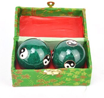 Chinese Gezondheid Meditatie Ballen Hand Vinger Oefening Stress Baoding Ontspanning Therapie Yin Yang Handballs groen Taiji