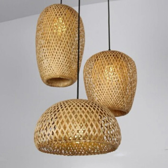 Chinese Hand Knitted Bamboo Art Pendant Lights Restaurant Caf Loft Hanging Pendant Lamp Home Decor Bamboo Led Light MJ1013