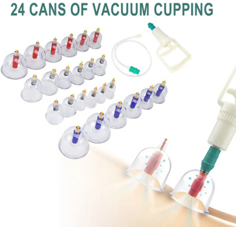 Chinese Health Care Vacuum Body Cupping Set 24Pcs Massage Cans Cup Biomagnetic Massage Therapy Body Relaxation Kit