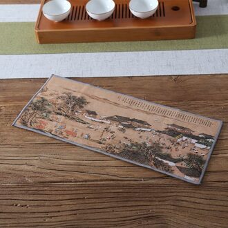 Chinese Hoogwaardige Thee Handdoek Absorberende Dikke Pluche Thee Tafel Rags Chinese Kung Fu Thee Matten Hoogwaardige pot Handdoeken Qingming shanghe map