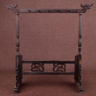 Chinese Houten Kwast Pen Stand Dragon Hoofd Gesneden Stijl 12-Hanger Penhouder