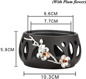 Chinese Keramische Kaars Houder Tin Pruim Bloem Decor Theepot Verwarming Warmer Base Koffie Melk Kaars Thee Fornuis Thee Set Accessoires B(met bloem)
