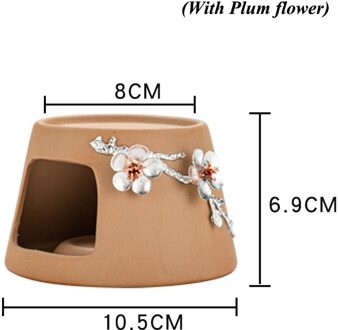 Chinese Keramische Kaars Houder Tin Pruim Bloem Decor Theepot Verwarming Warmer Base Koffie Melk Kaars Thee Fornuis Thee Set Accessoires D(met bloem)