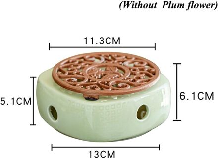 Chinese Keramische Kaars Houder Tin Pruim Bloem Decor Theepot Verwarming Warmer Base Koffie Melk Kaars Thee Fornuis Thee Set Accessoires F(zonder bloem)