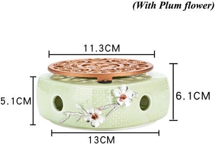 Chinese Keramische Kaars Houder Tin Pruim Bloem Decor Theepot Verwarming Warmer Base Koffie Melk Kaars Thee Fornuis Thee Set Accessoires G(met bloem)