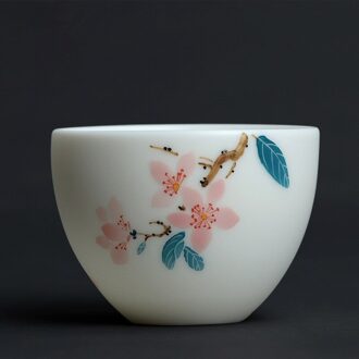 Chinese Keramische Wit Handgeschilderde Thee Cup Kung Fu Cup Porselein Thee Oven Geroosterde Thee Cup nee.1
