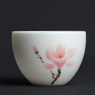 Chinese Keramische Wit Handgeschilderde Thee Cup Kung Fu Cup Porselein Thee Oven Geroosterde Thee Cup nee.2