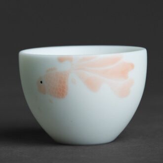Chinese Keramische Wit Handgeschilderde Thee Cup Kung Fu Cup Porselein Thee Oven Geroosterde Thee Cup nee.5