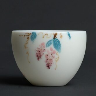 Chinese Keramische Wit Handgeschilderde Thee Cup Kung Fu Cup Porselein Thee Oven Geroosterde Thee Cup nee.6