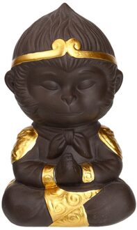 Chinese Paarse Klei Kung Fu Thee Set Thee Huisdier Monkey King Voor Thuis Thee Lade Decoratie Thee Dienblad Zon Wukong standbeelden Sculpturen Pray