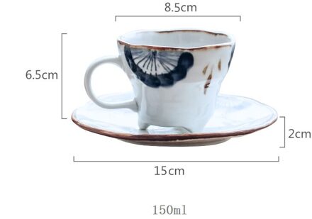 Chinese Retro Stijl Hand Geschilderd Keramische 200Ml Thee Kopje Koffie Kop En Schotel Set Persoonlijkheid Mok China Porselein Thee cups 1