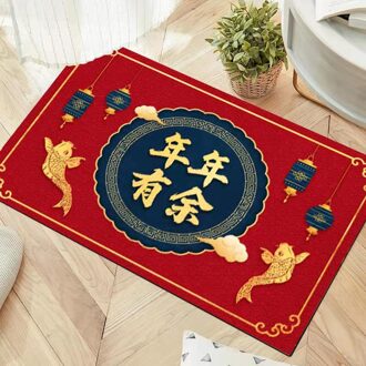 Chinese Spring Festival Tapijt Winter Waterdichte Thuis Deurmat Keuken Mat Hal Tapijt Voordeur Mat Tapijt Jaar Cadeau Style4