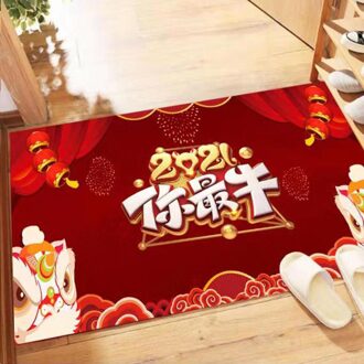 Chinese Spring Festival Tapijt Winter Waterdichte Thuis Deurmat Keuken Mat Hal Tapijt Voordeur Mat Tapijt Jaar Cadeau Style6