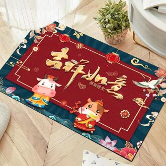 Chinese Spring Festival Tapijt Winter Waterdichte Thuis Deurmat Keuken Mat Hal Tapijt Voordeur Mat Tapijt Jaar Cadeau Style7