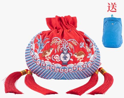 Chinese Stijl Dame Mevrouw Brocade Zak Cosmetische Tas Vrouwen Tas Mode Sporttas Schetsen Rugzak Houlders Zak blauw zak
