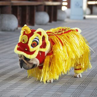 Chinese Stijl Leeuw Dans Kostuum Hond Kleren Huisdier Kleding Jaar En Pasen Hond Kleding Kat Kleding Comfortabel En Warm XL