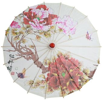Chinese Stijl Olie Papier Paraplu Vrouwen Kersenbloesems Pioen Bloem Oude Dans Paraplu Mall Decoratieve Craft Paraplu A1
