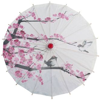 Chinese Stijl Olie Papier Paraplu Vrouwen Kersenbloesems Pioen Bloem Oude Dans Paraplu Mall Decoratieve Craft Paraplu A3