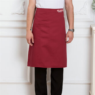 Chinese Stijl Restaurant Keuken Kelner Chef Koken Half Schorten Unisex Kantine Keuken Werkkleding Uniformen Schort Rood
