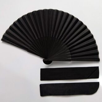 Chinese Stijl Zwart Vintage Hand Fan Folding Fans Dance Wedding Party Favor 1stk fan en 1stk zak