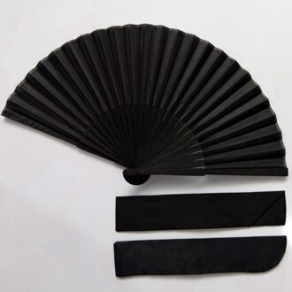 Chinese Stijl Zwart Vintage Hand Fan Folding Fans Dance Wedding Party Favor 1stk fan en 1stk zak