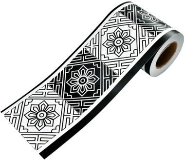 Chinese Style Flower Grid Wallpaper Borders Waterproof Bathroom Tile Waist Line Stickers diy Adhesive Kitchen Wall Sticker J201